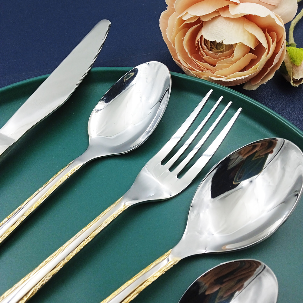 Gold-colored cutlery set for the Middle East market