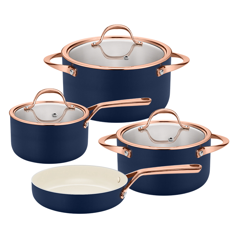 7-Piece Stainless Steel Cookware Set with Glass Lids