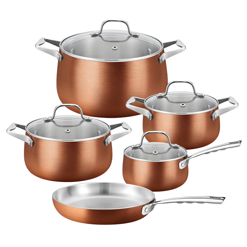 9-Piece Stainless Steel Cookware Set with Glass Lids