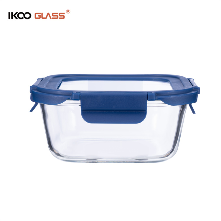 Glass food storage container with glass lid