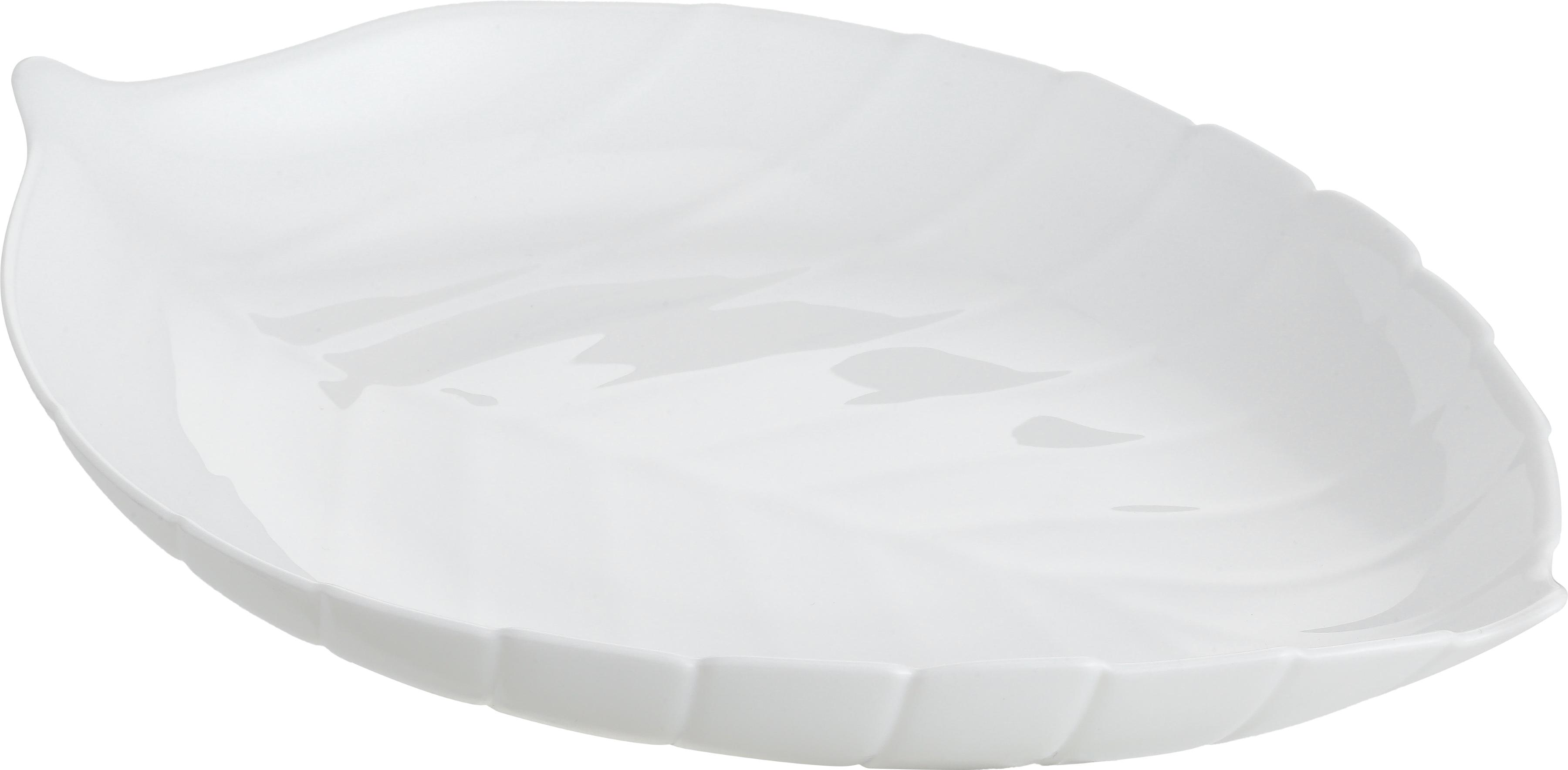 Opal Glass Plate with Leaf Series