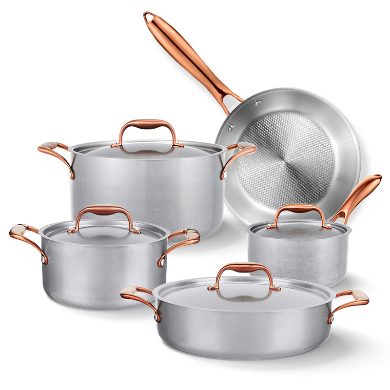 9-Piece Stainless Steel Cookware Set with Glass Lids