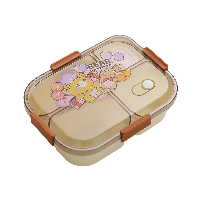 304 Stainless Steel Adult Student Bento Box with Three Compartments