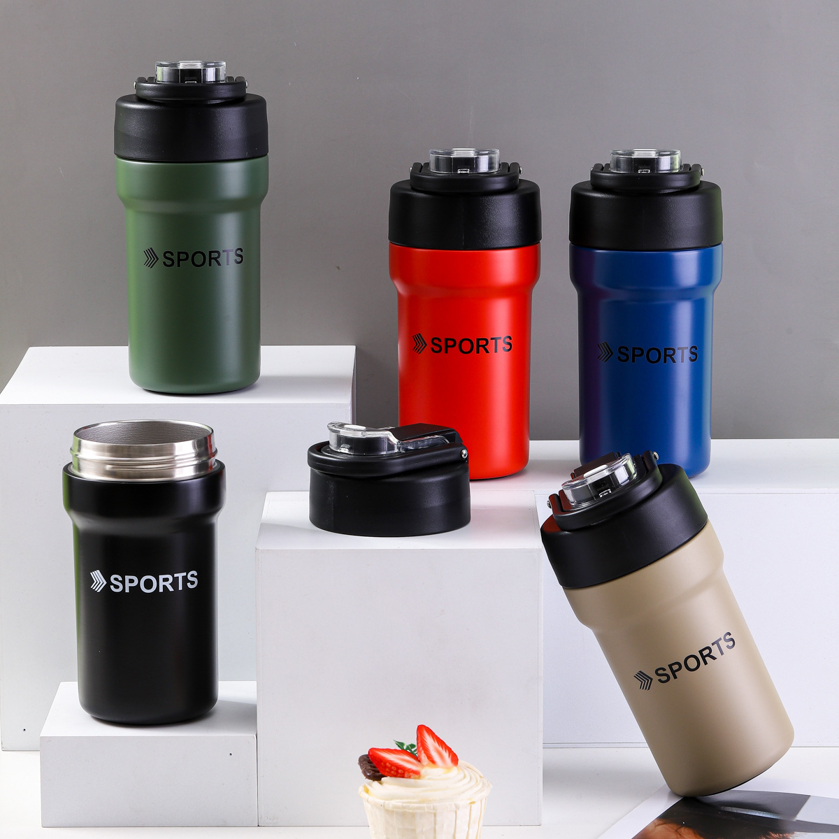 Stainless Steel Insulated Double Wall Sports Cup with Straw