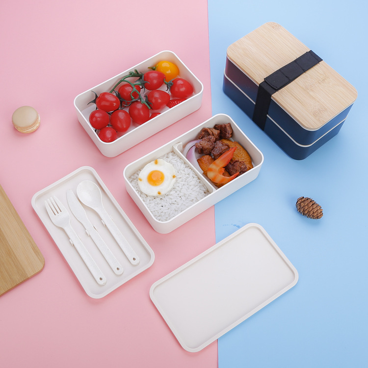 Double Layered Japanese Bamboo Bento Box