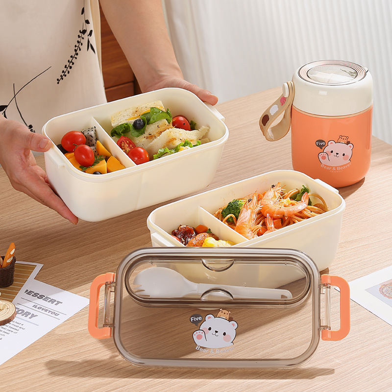 Divided plastic lunch box