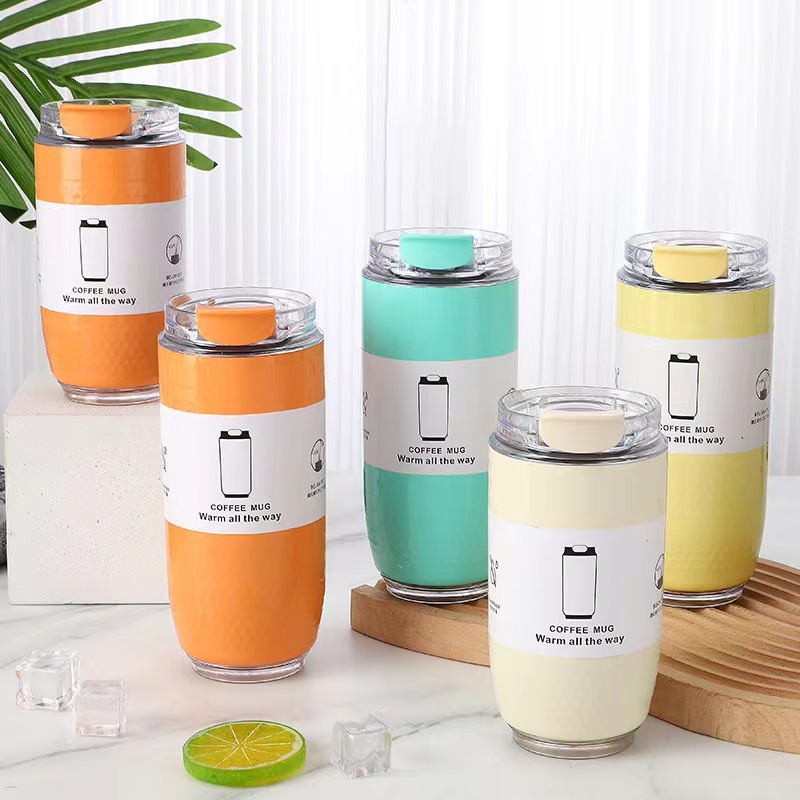 15oz Double-Layer Stainless Steel Insulated Travel Thermos Cup