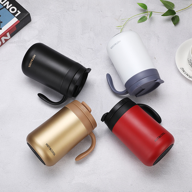 17OZ Stainless Steel Double Wall Vacuum Insulated Travel Coffee Mug with Handle