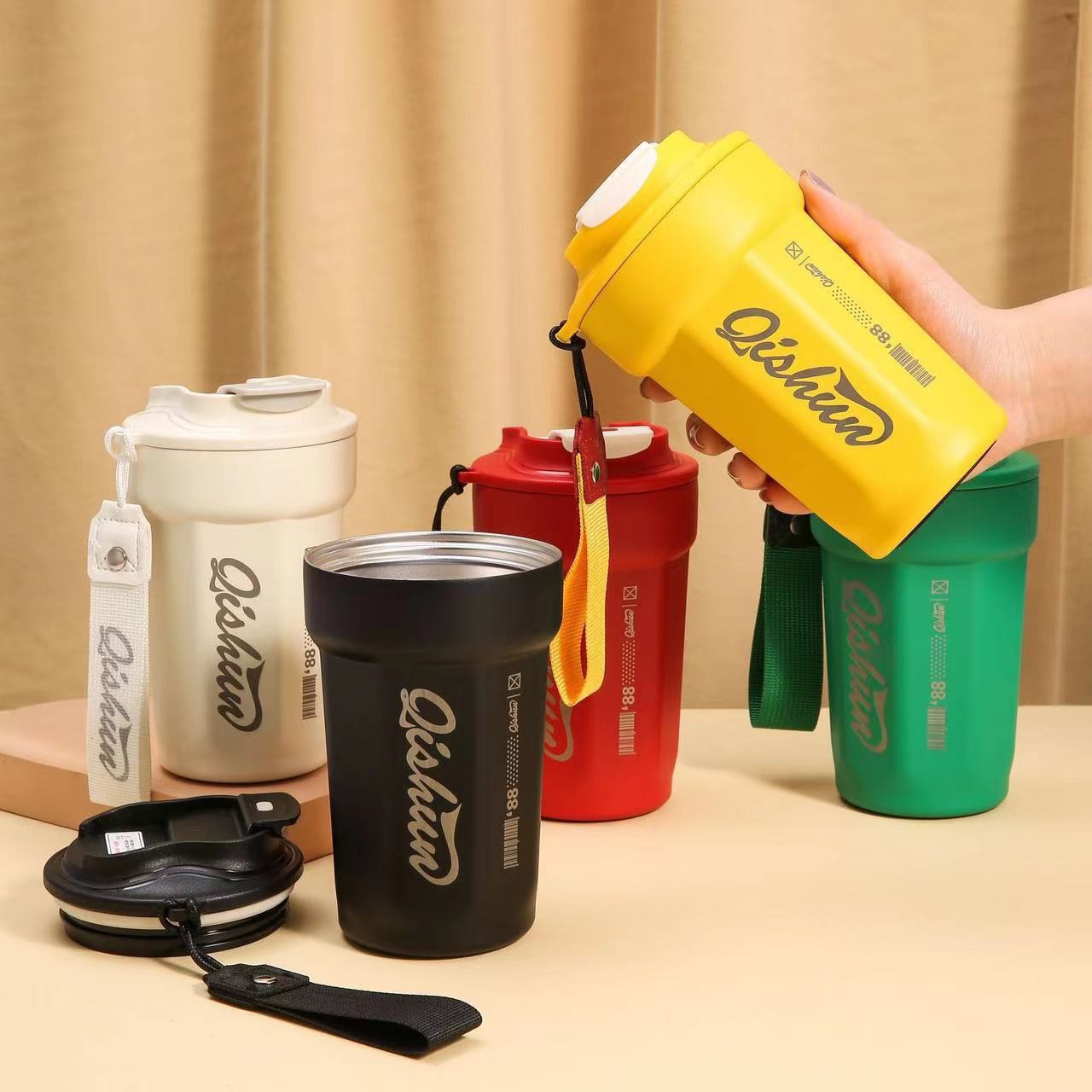 13oz Double-Layer Stainless Steel Insulated Travel Thermos Cup