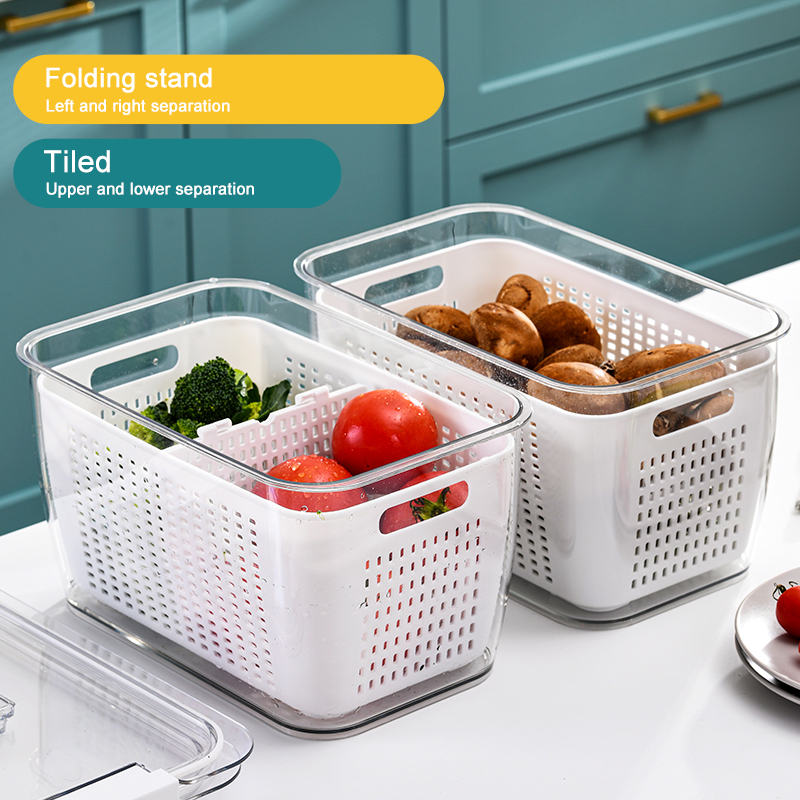 BPA-Free Fresh Food Storage Containers with Drain Baskets and Lids