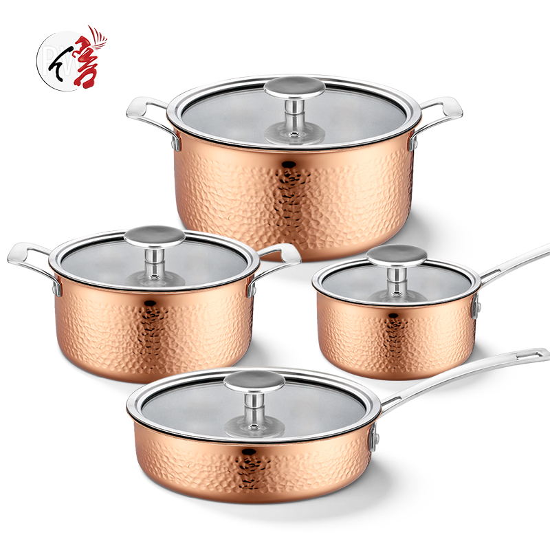 8-Piece Stainless Steel Cookware Set with Glass Lids