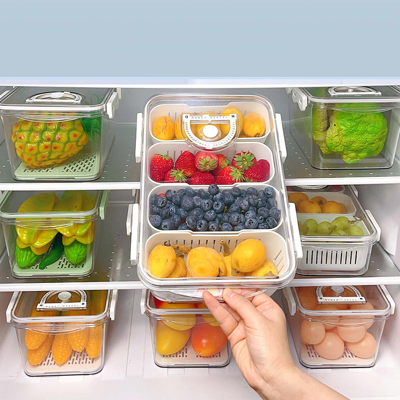 Four-panel crisper for kitchen ingredients