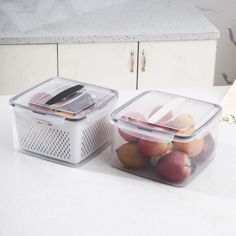 Square Five-Piece Drain Basket Fresh-Keeping Box Set