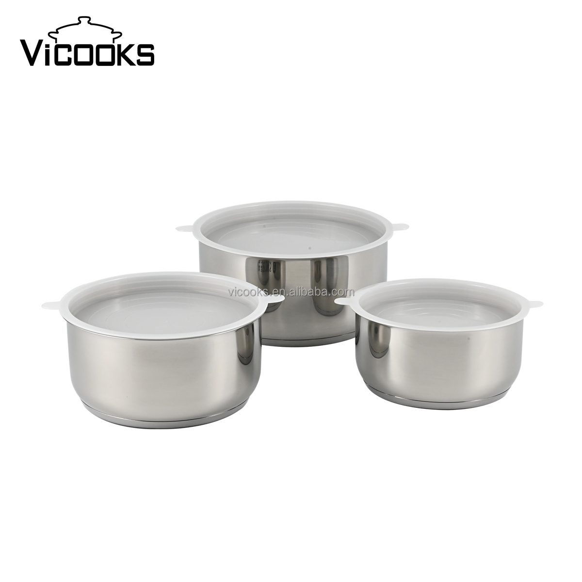 Stainless Steel Saucepan Set with Detachable Handle