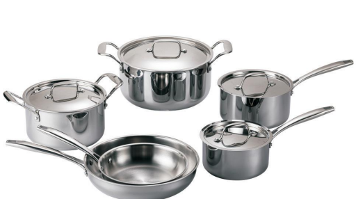 10-Piece Tri-Ply Clad Stainless Steel Cookware Set