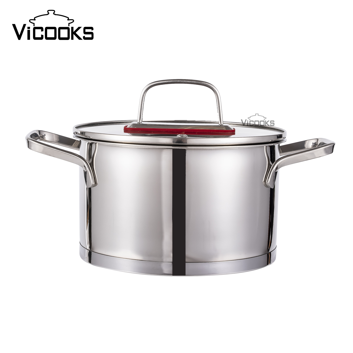Stainless Steel Casserole Pot with Right Angle Bottom