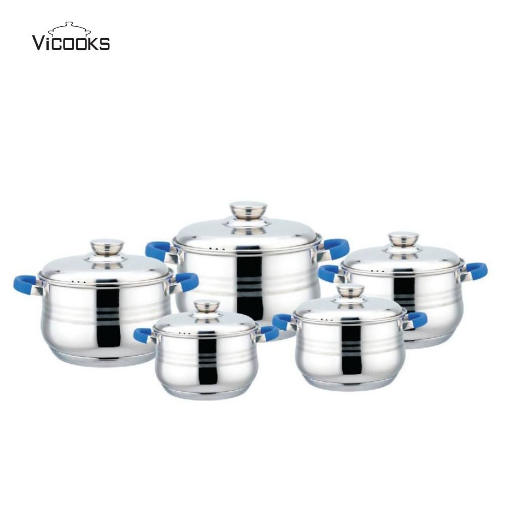 2025 Premium Wholesale Stainless Steel Cookware Set - 8-Piece Casserole Pots with Glass Lids
