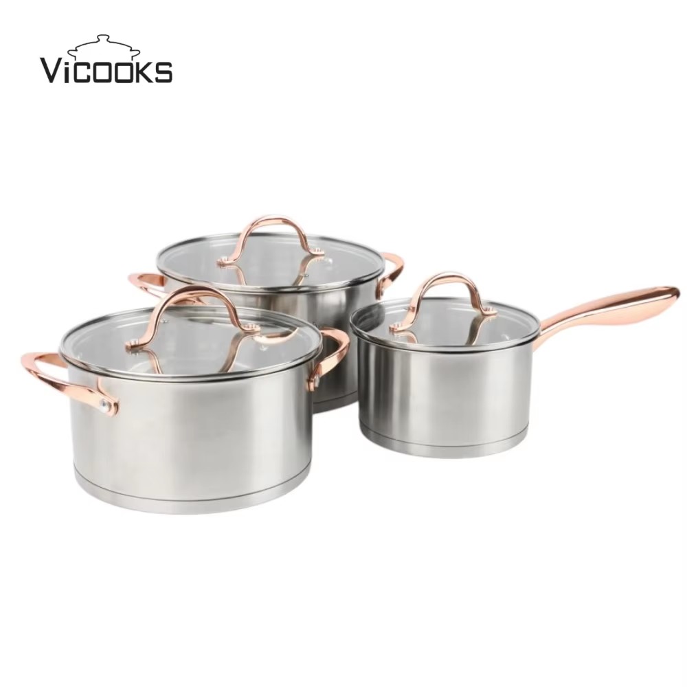 18/8 Stainless Steel Cookware Set, 6-Piece Pots and Pans