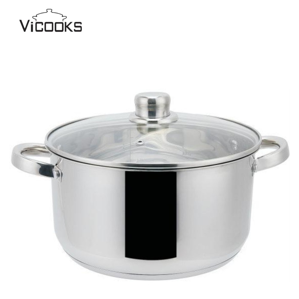 Stainless Steel Casserole Pot with Hollow Handles
