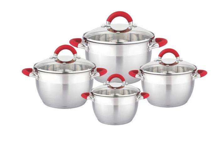 8-Piece Stainless Steel Conical Pot Set