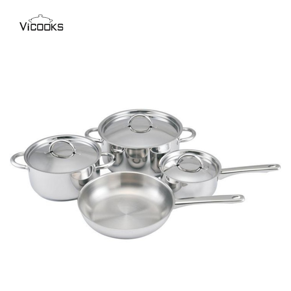 7-Piece Stainless Steel Cookware Set with Lids