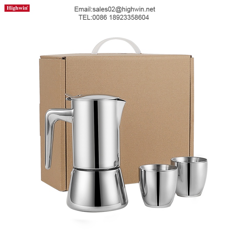 Moka Pot Gift Set with Coffee Cup