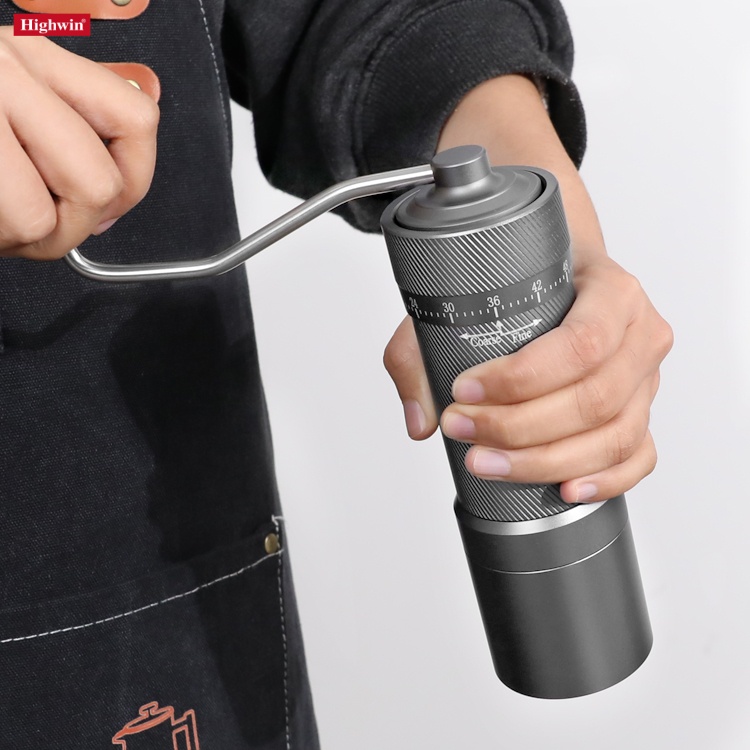 Manual Coffee Grinder with Conical Burr and Double Bearings