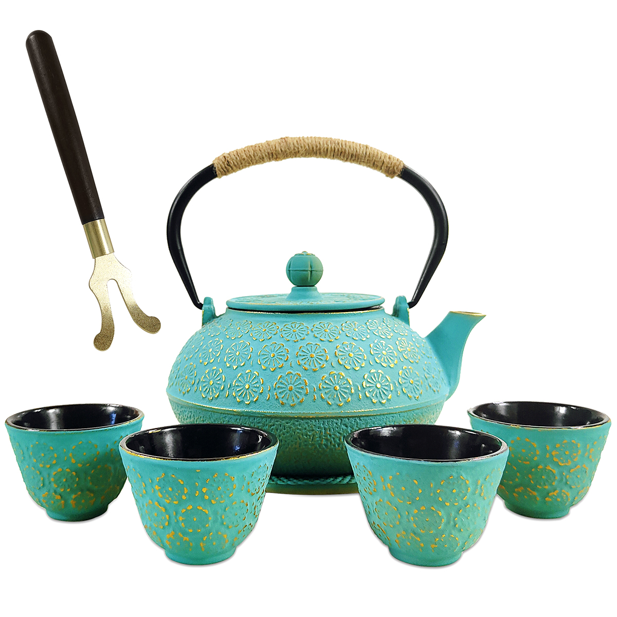 Cast Iron Teapot Set