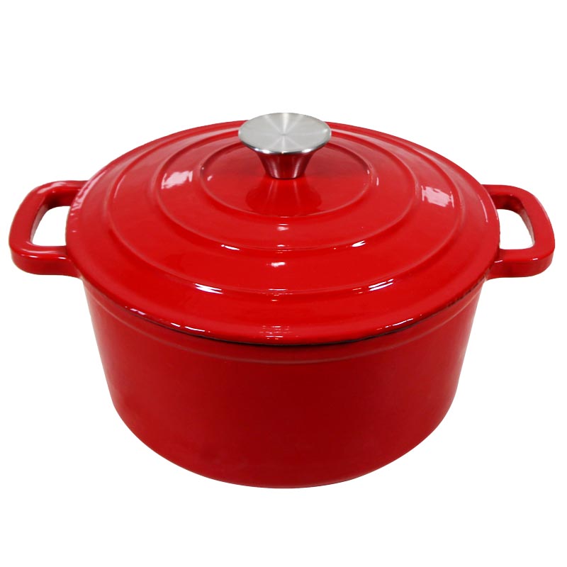 Round Enameled Cast Iron Casserole Dutch Oven