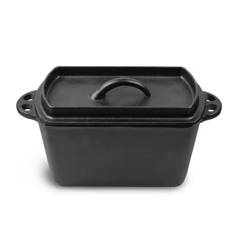 Black Preseasoned Cast Iron Bread Baking Dish