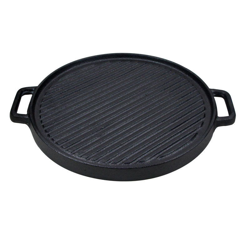 30cm Round Cast Iron Grill Pan for Steaks