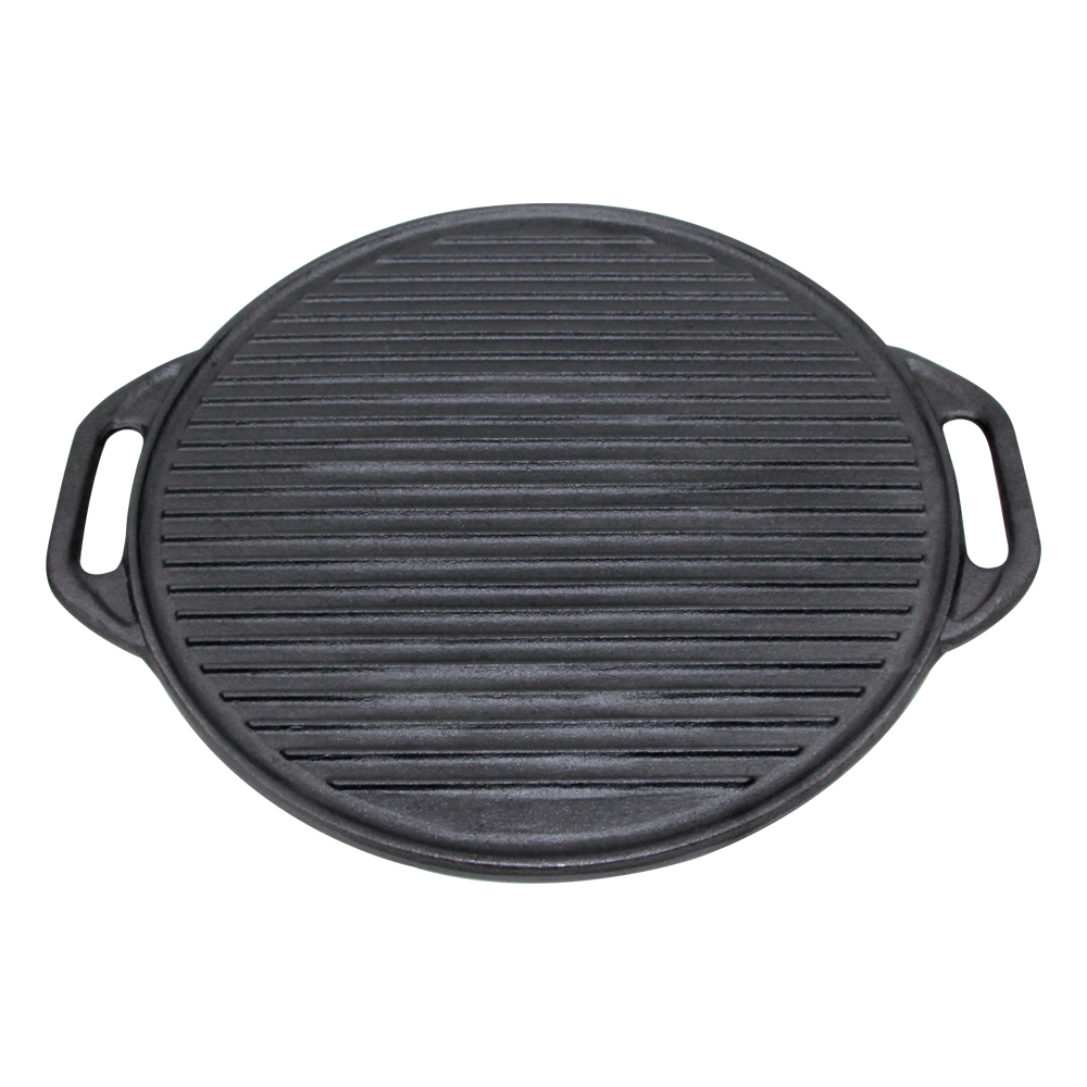 42cm Round Cast Iron Reversible Griddle Pan