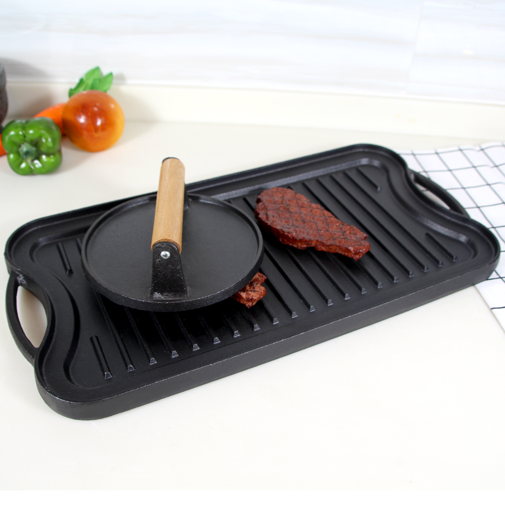 Double-sided Cast Iron Grill Pan and Griddle