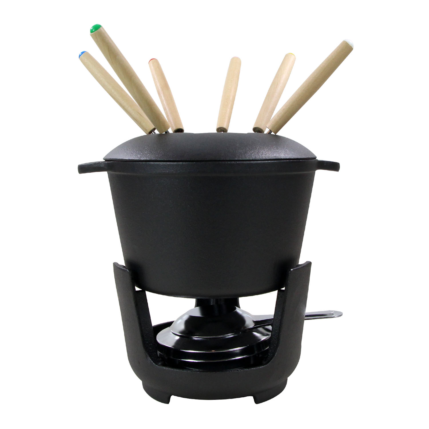 Cast Iron Enamel Fondue Set Pot
