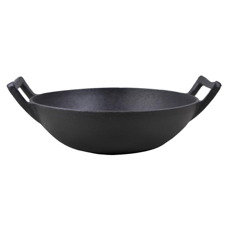 Preseasoned Cast Iron Wok for Wholesale and Camping