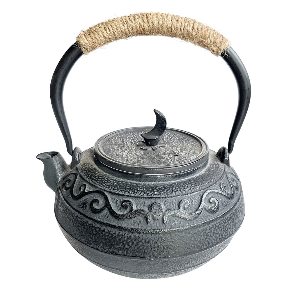 Classic Cast Iron Enamel Tea Kettle with Stainless Steel Filter