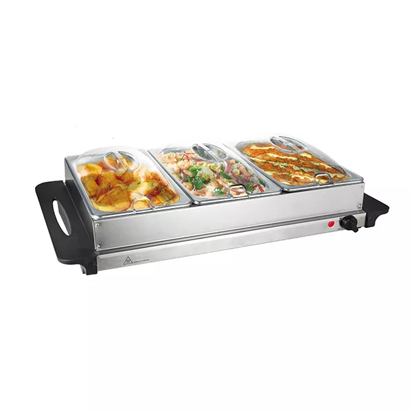 Buffet Server Warming Tray with 3 Stainless Steel Pans