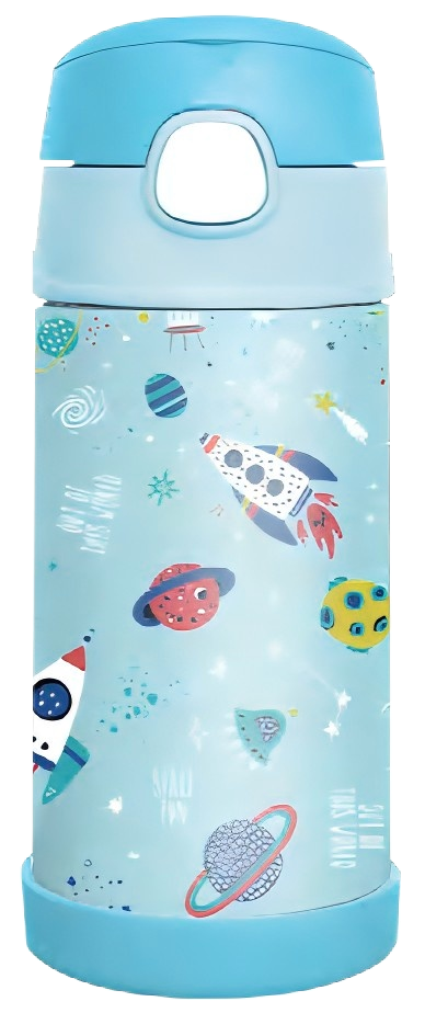 350ML Double Walled Insulated Stainless Steel Water Bottle with Straw for Kids