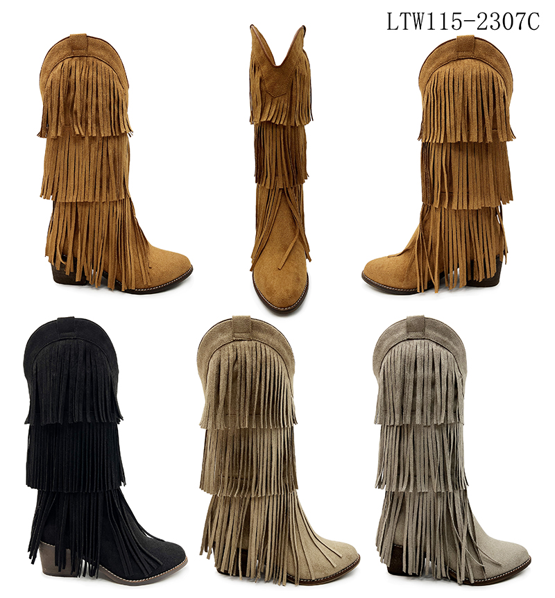 Fringe High-Top Boots