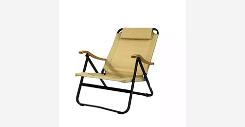 Outdoor Adjustable Folding Camping Chair with Aluminum and Solid Wood Frame