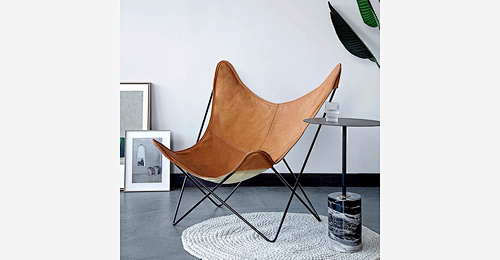 Luxury PU Leather Folding Moon Chair / Butterfly Chair