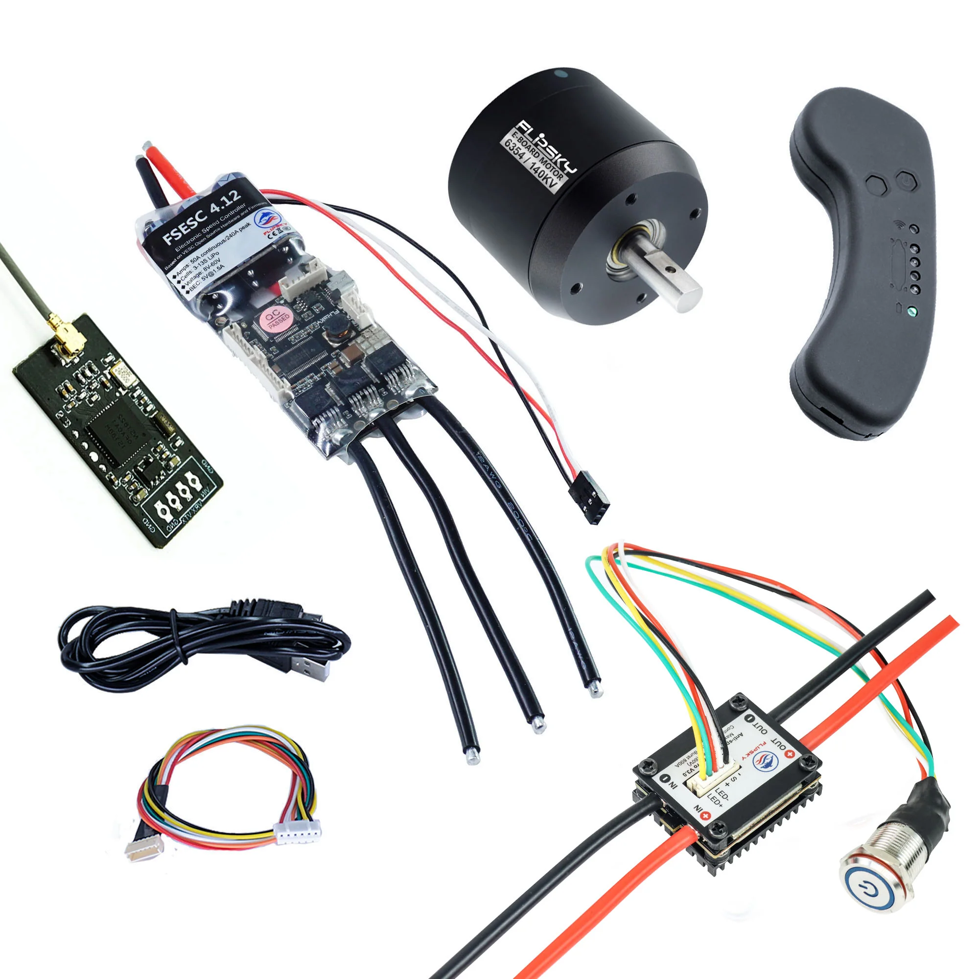 Group S3 Electric Skateboard DIY Kit with FSESC4.12 and BLDC 6354 Motor