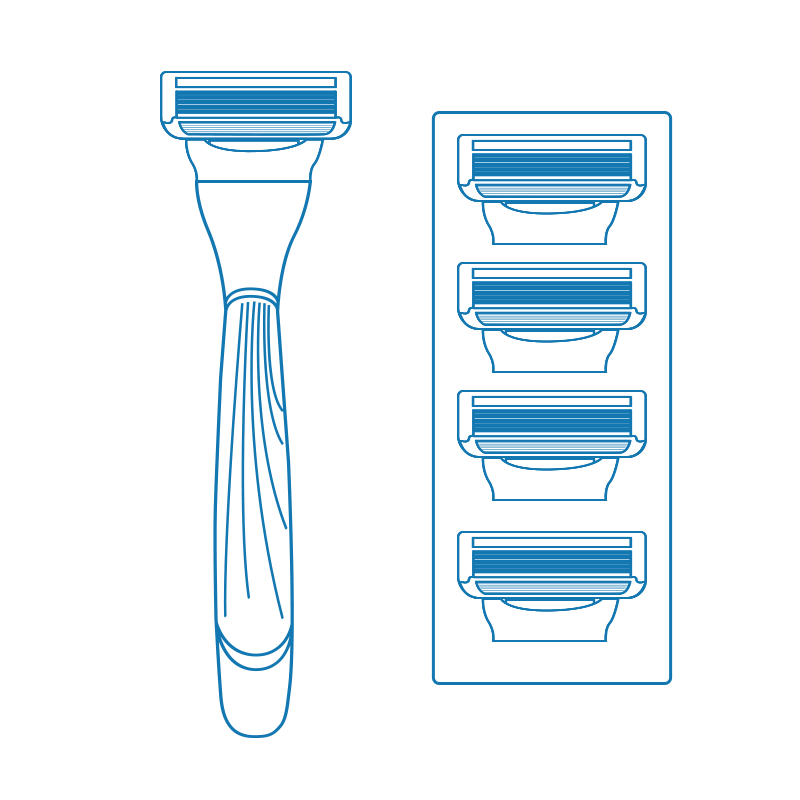 D968W Six Blade System Razor