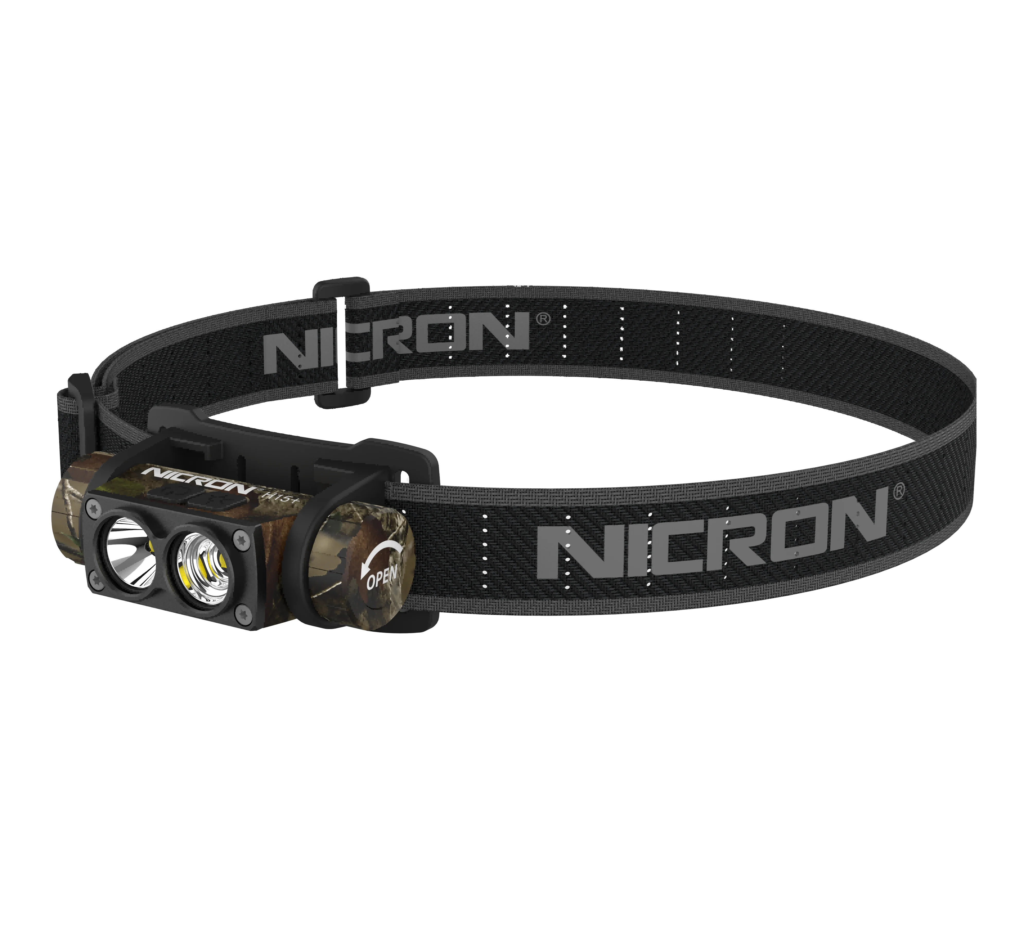 NICRON H15+ Twin-Engine Mini Rechargeable Aluminum Headlamp with Red Light