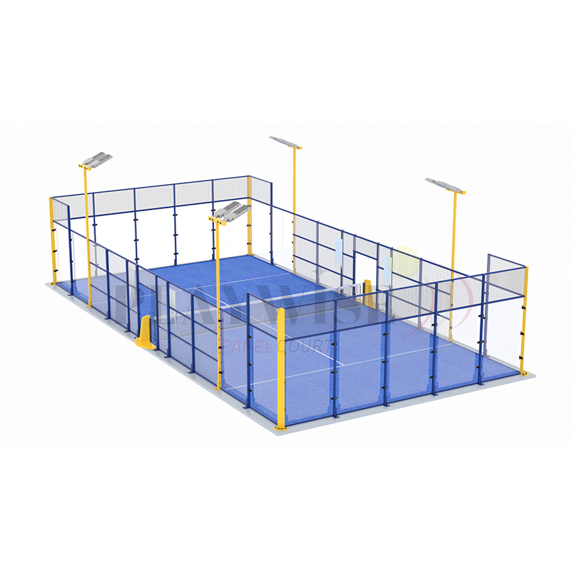 CE Certified Complete Padel Field with Panoramic Court and Artificial Grass
