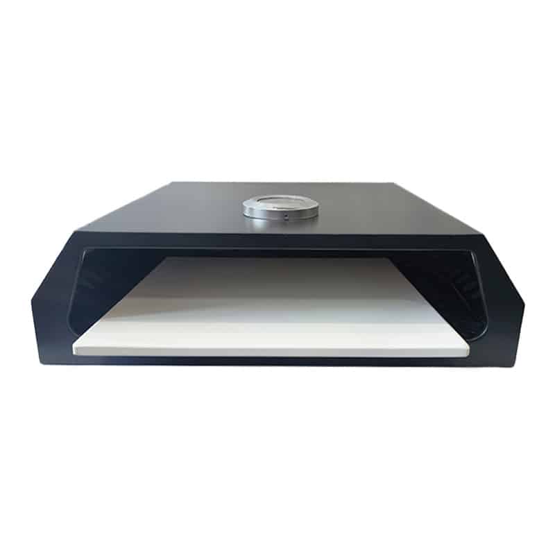 Heavy-Duty Iron Pizza Oven with Stone and Thermometer