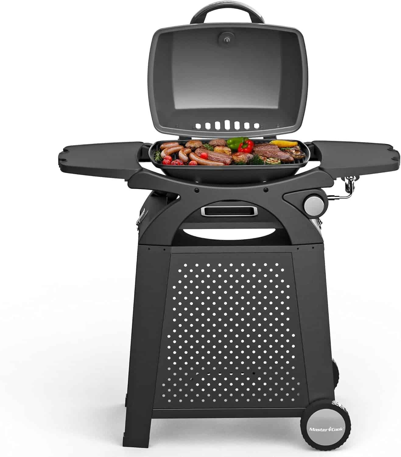 MASTER COOK 3-Burner Stainless Steel Propane Gas Grill with Foldable Shelves