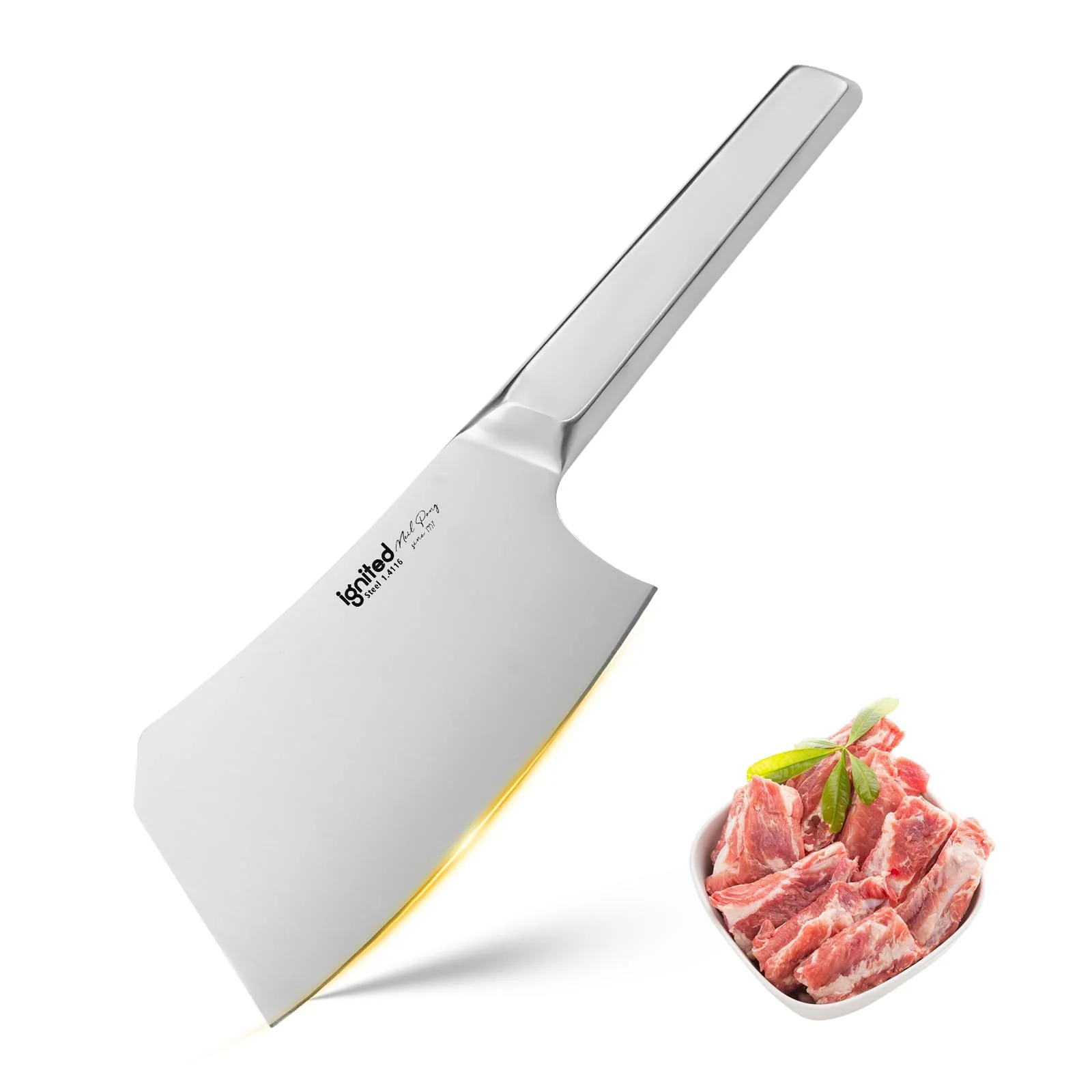 IGNITED CUTLERY Heavy Duty Butcher Cleaver Knife