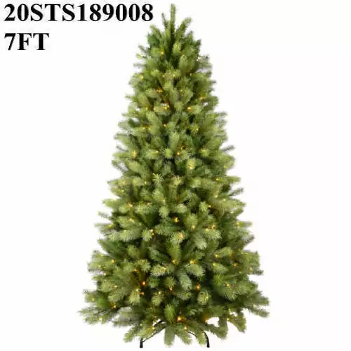 7 FT Pre-lit Kensington Fir PE PVC Narrow Christmas Tree