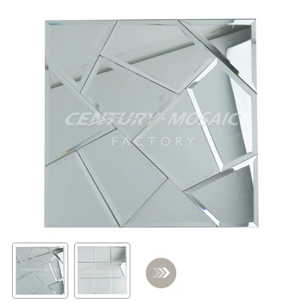 Silver Glossy Square Mirror Glass Mosaic Tile Wholesale